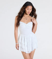 Adorable Muse Ruffled Lace Skater Dress