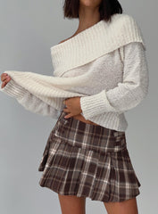 Parkley Boucle Off The Shoulder Sweater Cream