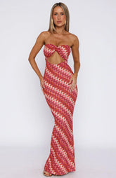 Rock Your World Strapless Maxi Dress Berry