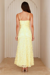 Twinkle Times Mesh Maxi Dress Yellow