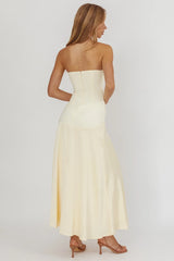 Star Avenue Strapless Drop Waist Maxi Dress Butter