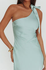 Robertah One-Shoulder Bow Maxi Dress Sage