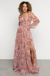 Katara Tulle Maxi Dress | Mauve Floral