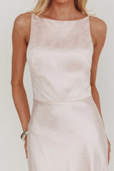 Helsi Low Back Lace Insert Maxi Dress Pink