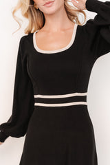 Winslet Knit Dress | Black + Cream