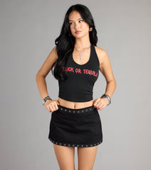 Trick Or Tequila Halter Crop Top