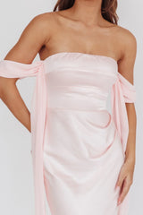 Odayah Draped Sleeve Maxi Dress Pink