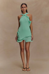 Caprice Halter Knit Mini Dress - Lagoon