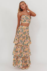 Ezmeralda Strapless Peat Crop Top Lemon