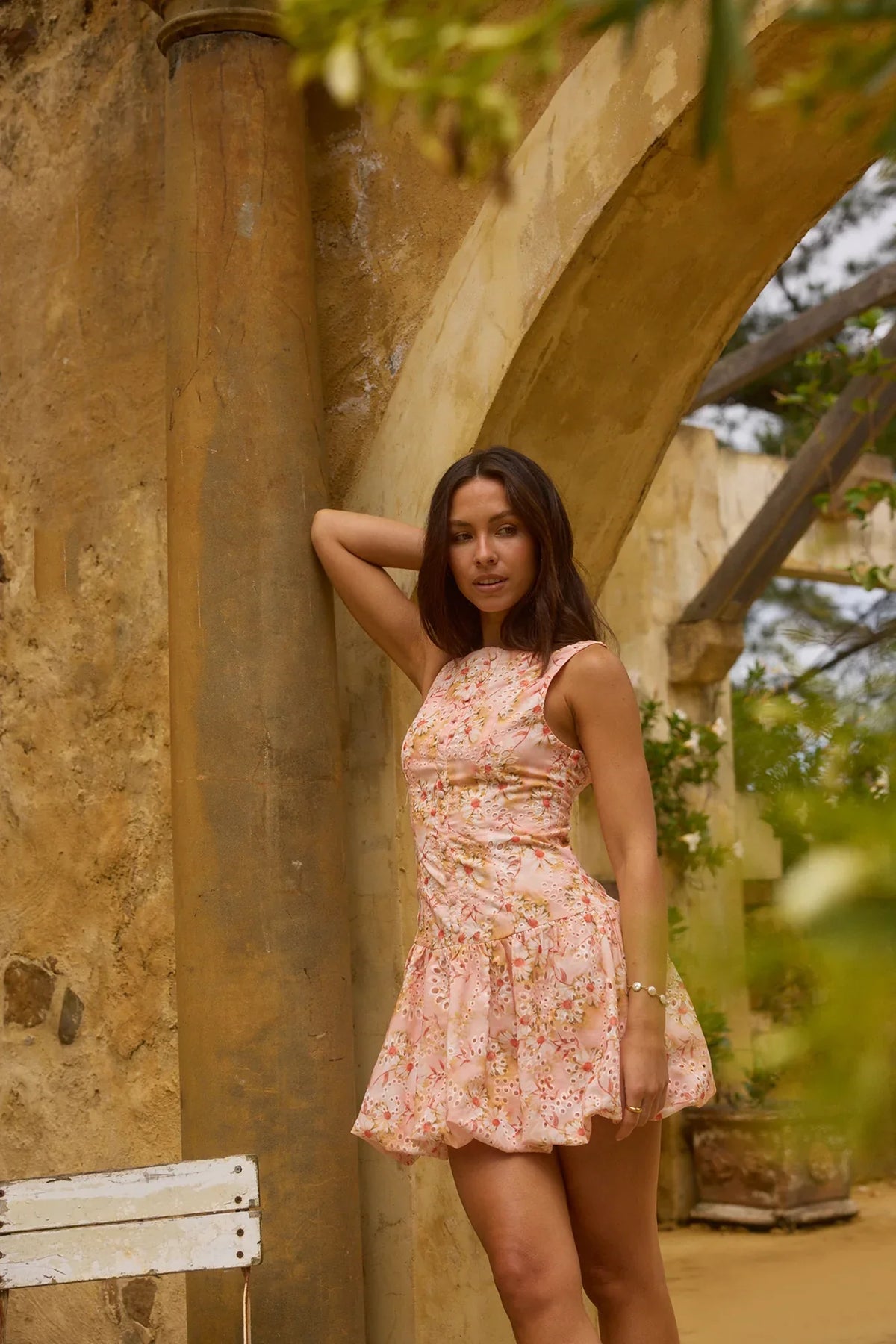 Heavenly Drift Floral Mini Dress Pink