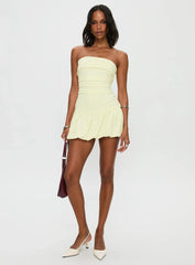 Mousse Strapless Mini Dress Lemon