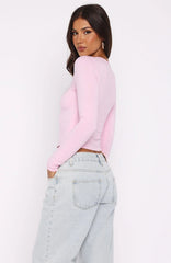 Chasing Butterflies Long Sleeve Baby Tee Pink