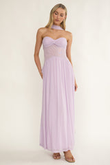 Annita Sheer Waist Maxi Dress Lilac