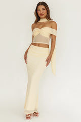 All The Lights Off-Shoulder Crop Top Cream