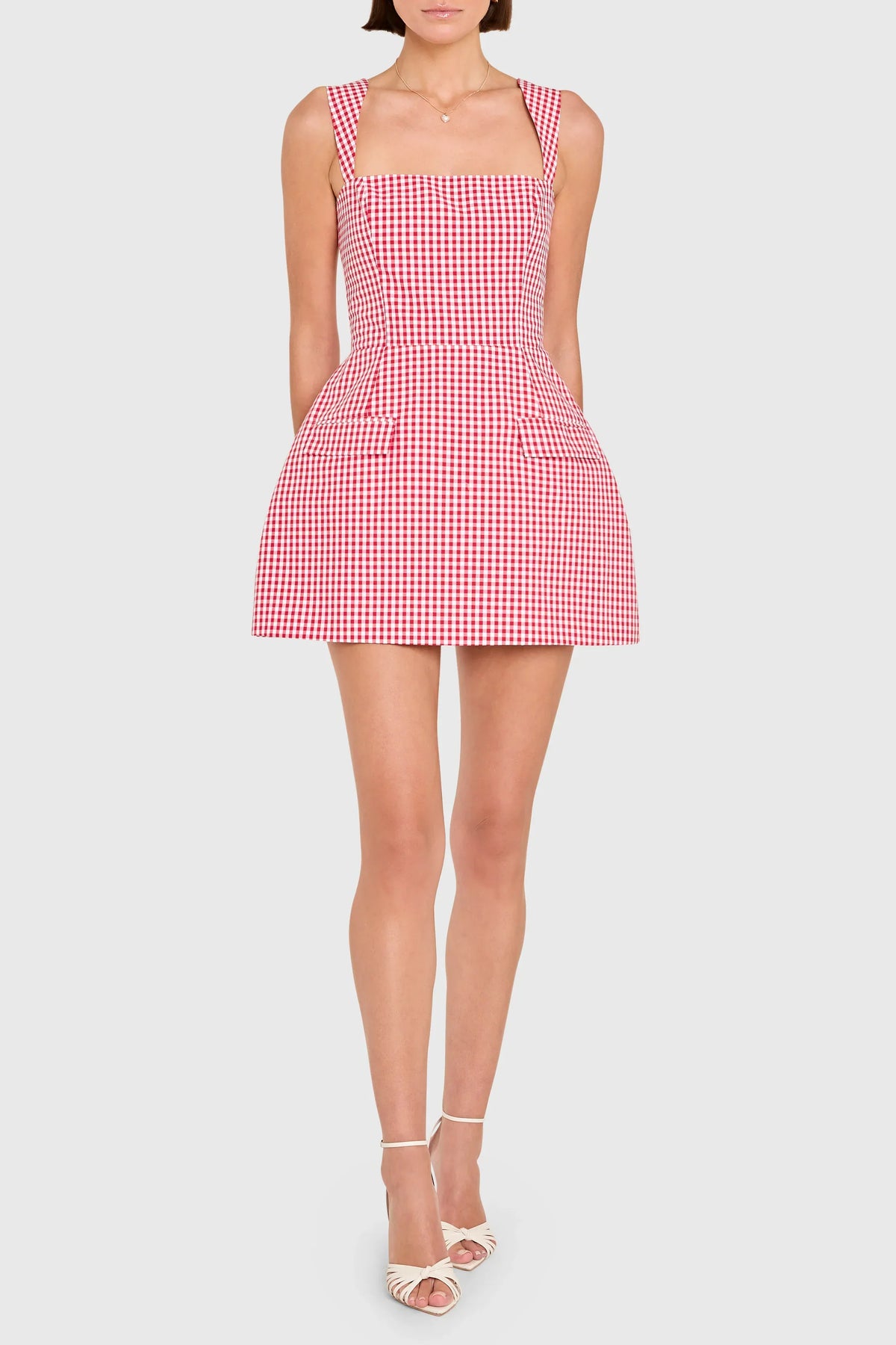 Bethany Skort Romper in Gingham