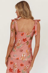 Drop Of Sunshine Tied Shoulder Top Mermaid Pink