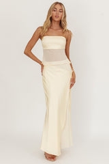 Jerica Strapless Sheer Waist Top Butter