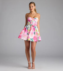 Picking Flowers Bustier Short Skater Dress