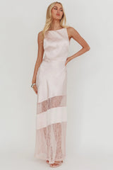 Helsi Low Back Lace Insert Maxi Dress Pink