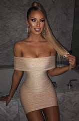 Brittney Mini Dress - Gold Sparkle